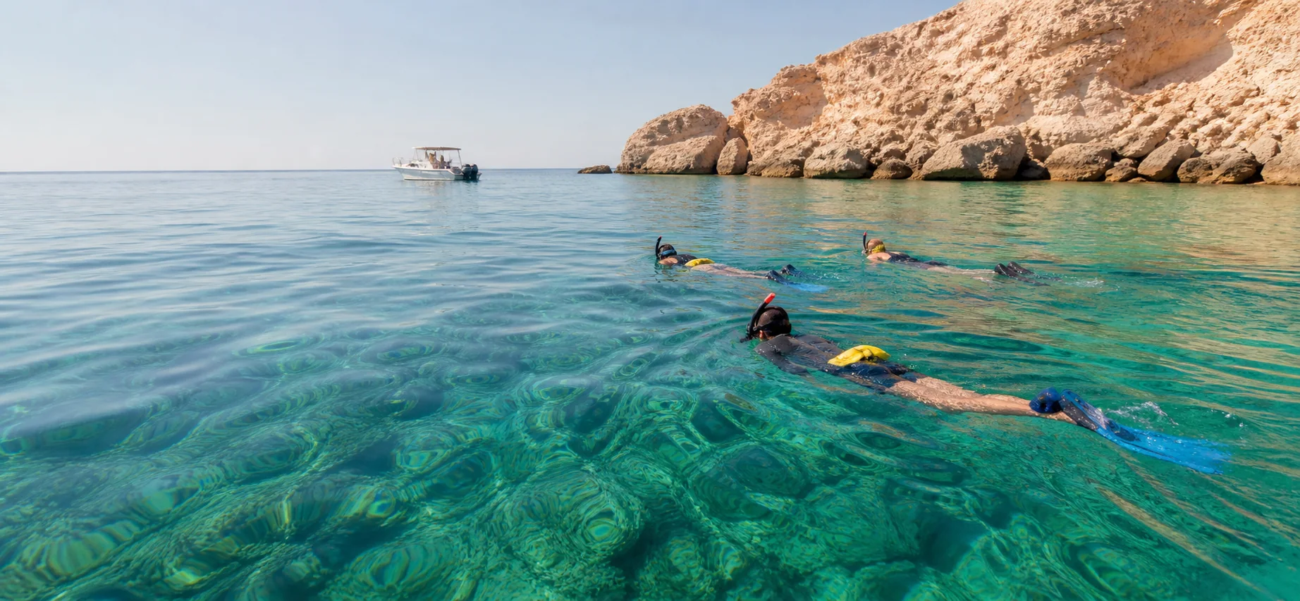 Snorkelers in clear water